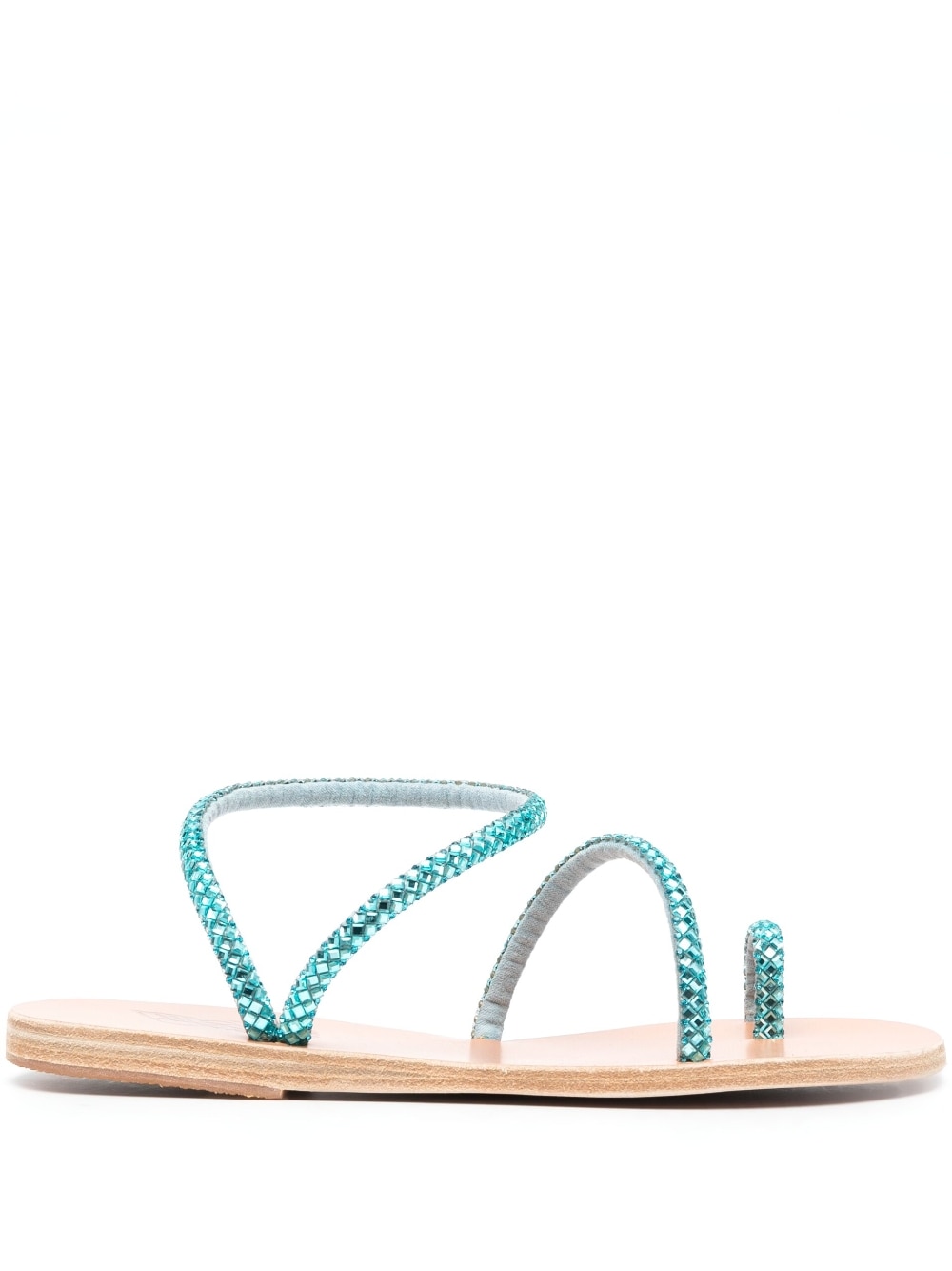 Light blue embellished flat sandals women ANCIENT GREEK